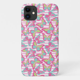 Roze Schattigee vlinder Case-Mate iPhone Case