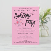Roze Schattigee vrijgezellenfeest uitnodigingen (Staand voorkant)