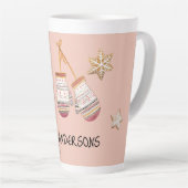 Roze Schattigee Waterverf Country Rustic Illustrat Latte Mok (Rechterhoek)
