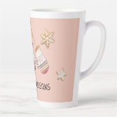 Roze Schattigee Waterverf Country Rustic Illustrat Latte Mok (Rechts)