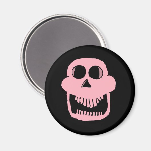 Roze schedel 1 magneet (Voorkant / Achterkant)