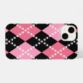 Roze schedel Argyle iPhone Hoesje (Achterkant horizontaal)