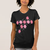 Roze schedel Argyle T-shirt (Voorkant)