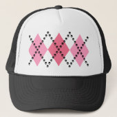 Roze schedel Argyle Trucker Pet (Voorkant)