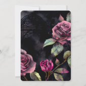 Roze schedel Bloem Bruid & bruidegom bruiloft uitn Kaart (Achterkant)