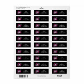 Roze Schedel & Botten Harten Meisje Feest Adreslab Etiket (Full Sheet)