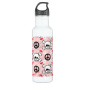 Roze schedel BPA vrij Waterfles (Voorkant)