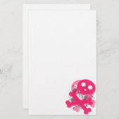 Roze schedel briefpapier papier (Voorkant / Achterkant)