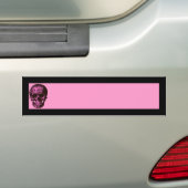 Roze schedel bumpersticker (Op auto)