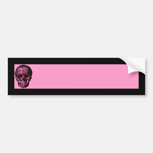 Roze schedel bumpersticker (Voorkant)