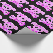 Roze schedel cadeaupapier (Hoek)