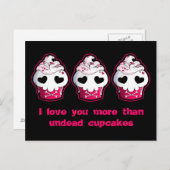 Roze schedel Cupcake Briefkaart (Voorkant / Achterkant)