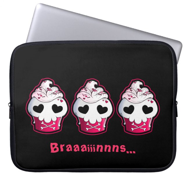 Roze schedel Cupcake Laptop Sleeve (Voorkant)