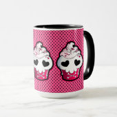 Roze schedel Cupcake Mok (Voorkant rechts)