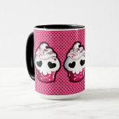 Roze schedel Cupcake Mok (Voorkant links)