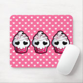 Roze schedel Cupcake Muismat (Met muis)