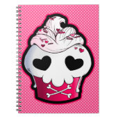 Roze schedel Cupcake Notitieboek (Voorkant)
