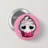 Roze schedel Cupcake Ronde Button 5,7 Cm (Voorkant /achterkant)