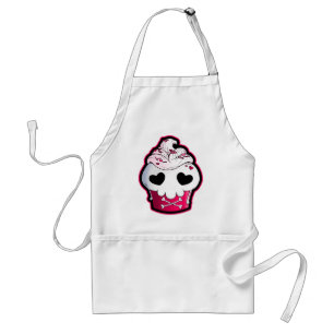 Roze schedel Cupcake Standaard Schort