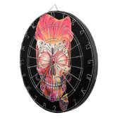 roze schedel dartbord (Voorkant Rechts)