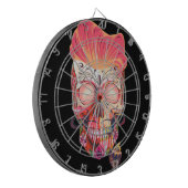 roze schedel dartbord (Voorkant Links)
