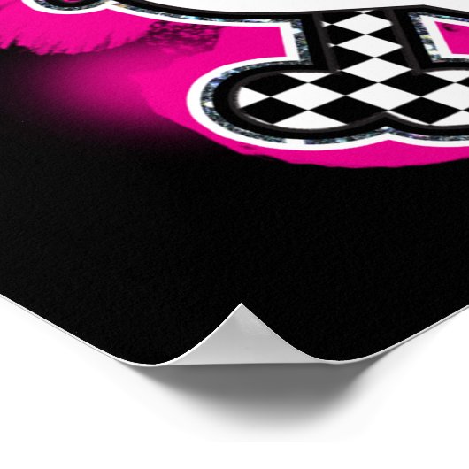 Roze schedel en Botten meisjes zondagse feestbanne Poster (Hoek)