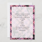 Roze schedel en kruisbeenderen met hart en met pot kaart (Achterkant)