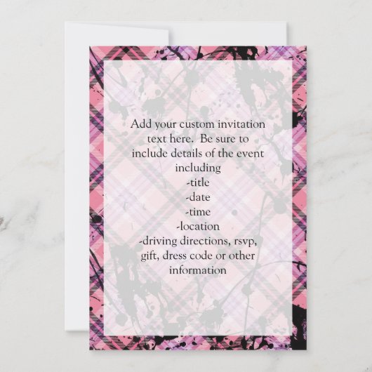 Roze schedel en kruisbeenderen met hart en met pot kaart (Achterkant)