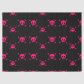 Roze schedel en kruisbeenderen op zwart tissuepapier (Voorkant)