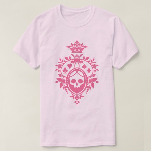 Roze schedel en uitsteeksels voor T-shirt (Design voorkant)
