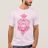 Roze schedel en uitsteeksels voor T-shirt (Voorkant)