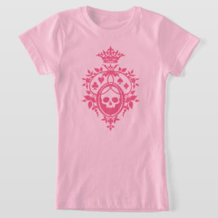 Roze schedel en uitsteeksels voor T-shirt