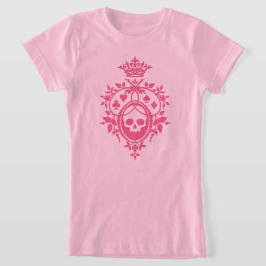 Roze schedel en uitsteeksels voor T-shirt (Laagn)