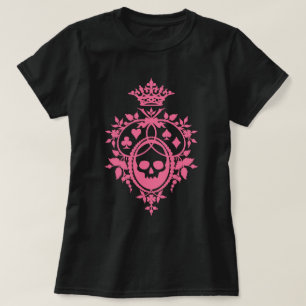 Roze schedel en uitsteeksels voor T-shirt