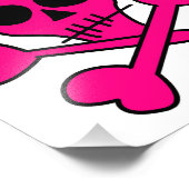 roze schedel foto afdruk (Hoek)