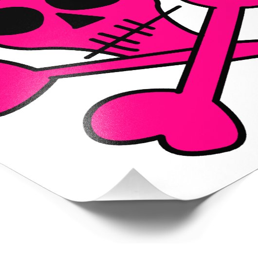 roze schedel foto afdruk (Hoek)