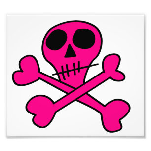 roze schedel foto afdruk