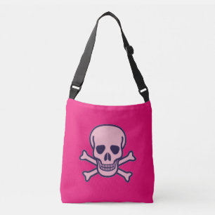 Roze schedel fuchsia crossbody tas