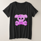 Roze schedel grote maat t-shirt (Design voorkant)