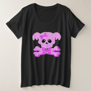 Roze schedel grote maat t-shirt