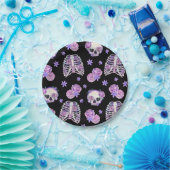Roze Schedel Halloween Papier Borden Papieren Bordje (Feest)
