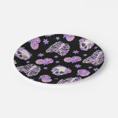 Roze Schedel Halloween Papier Borden Papieren Bordje (Gekanteld)