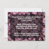 Roze schedel Halloween Party Uitnodigingen (Achterkant)