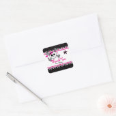 Roze Schedel, Hart & Kruisbeenderen Feest Favor St Vierkante Sticker (Envelop)