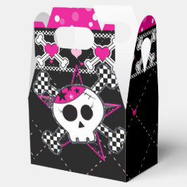 Roze Schedel & Harten Verjaardagsfeest Favor Dozen Bedankdoosjes