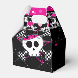 Roze Schedel & Harten Verjaardagsfeest Favor Dozen Bedankdoosjes