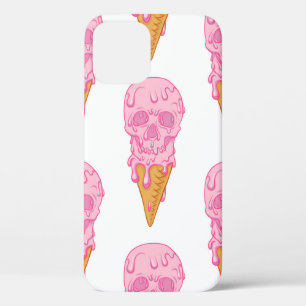 Roze schedel - ijs. Naadloze patroonachtergrond Case-Mate iPhone Case