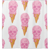 Roze schedel - ijs. Naadloze patroonachtergrond Douchegordijn (Voorkant)