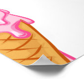 Roze schedel - ijs. Naadloze patroonachtergrond Poster (Hoek)