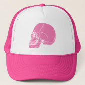 Roze schedel in profiel trucker pet (Voorkant)